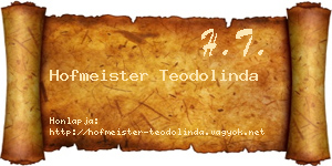 Hofmeister Teodolinda névjegykártya